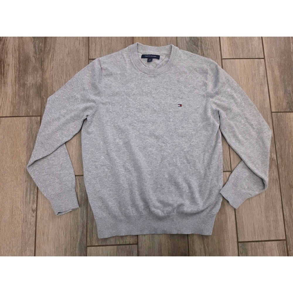 Tommy Hilfiger Womens Gray Cotton Crew Neck Sweater Size S